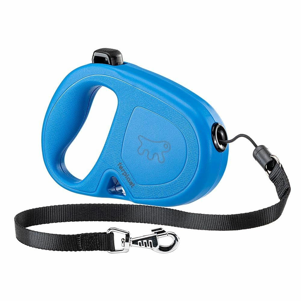 Ferplast laisse chien enrouleur flippy one, laisse pour chiens de taille moyenne jusqu'à 20 kg. Cordon extensible max 5 m. Bouton