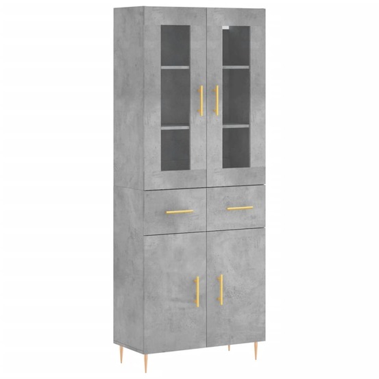 Buffet bahut commode armoire meuble de rangement organisateur cuisine salle de séjour salon haut 69,5 x 34 x 180 cm bois d'in