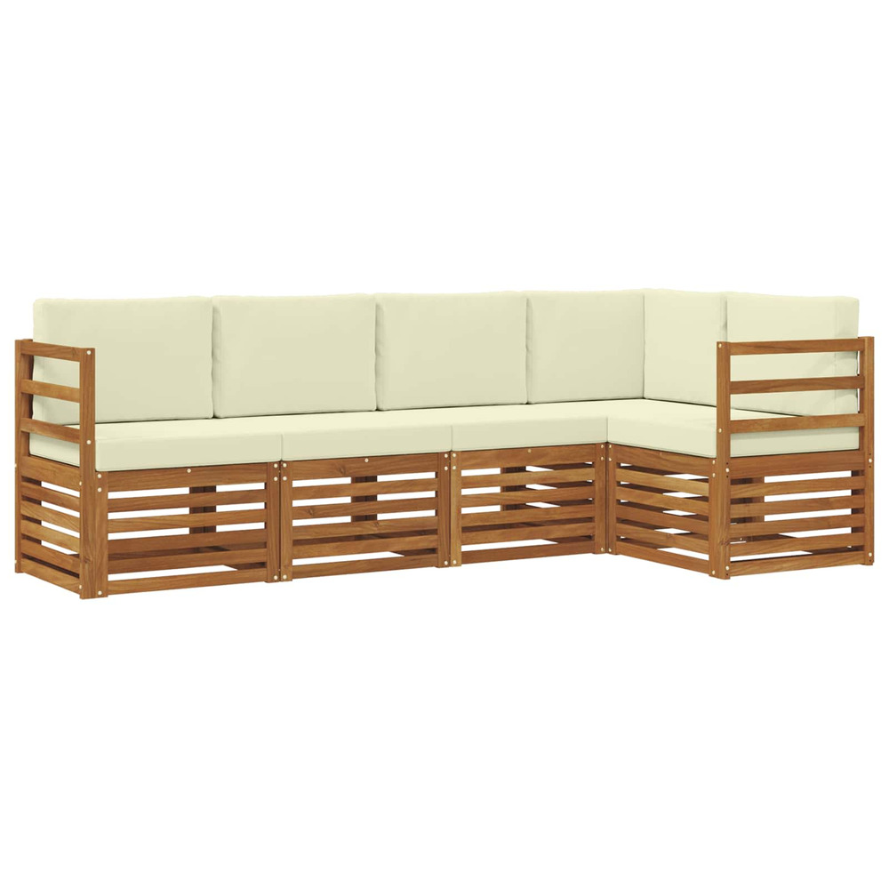 Ensembles de canapés avec coussin 5 pcs naturel et crème