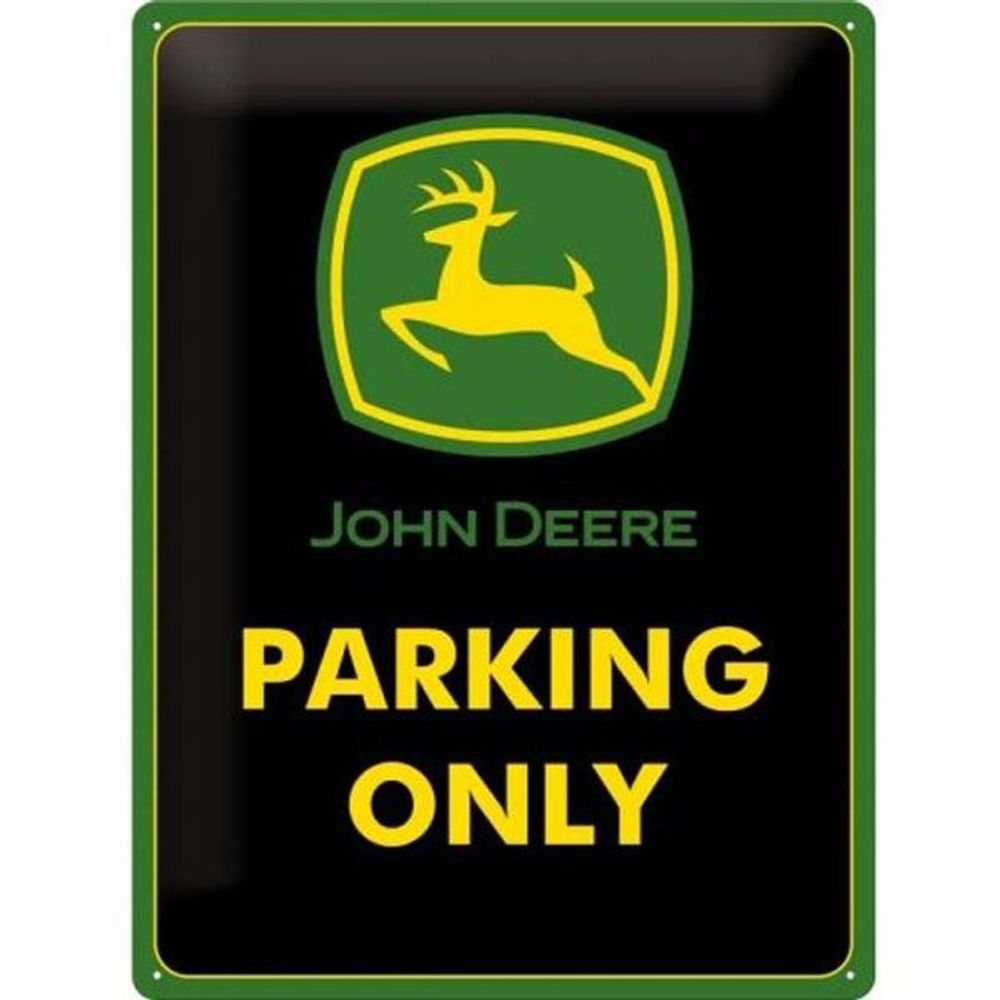 Plaque décorative en métal en relief 40 x 30 cm john deere parking only