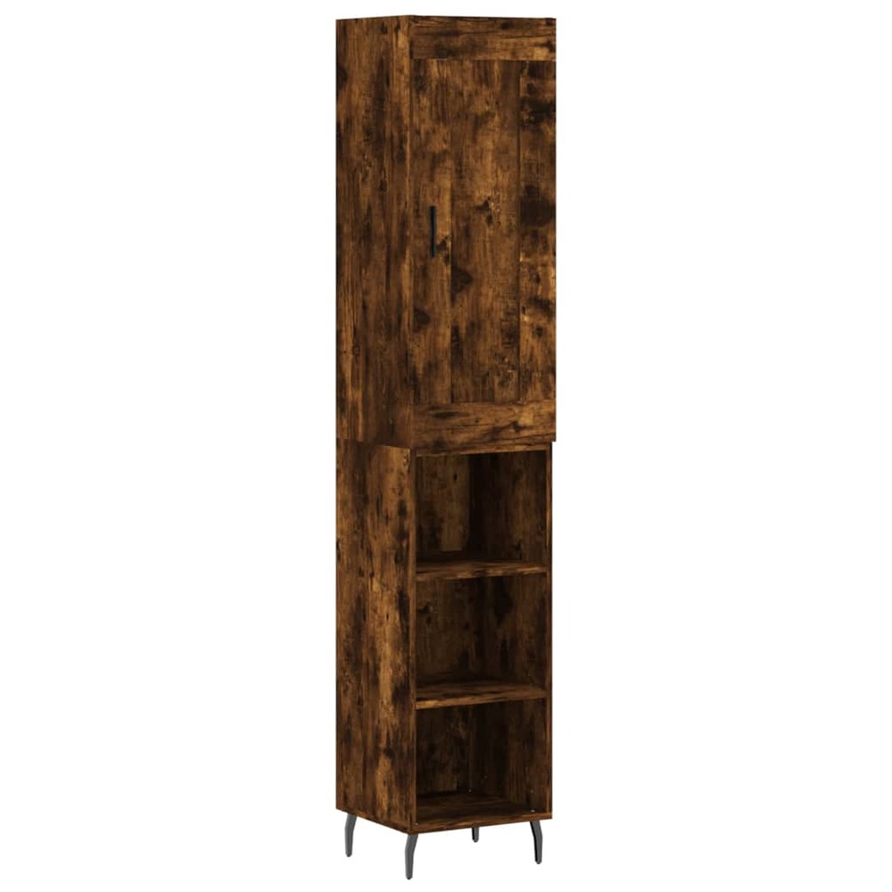Buffet bahut commode armoire meuble de rangement organisateur cuisine salle de séjour salon haut 34,5 x 34 x 180 cm bois d'in