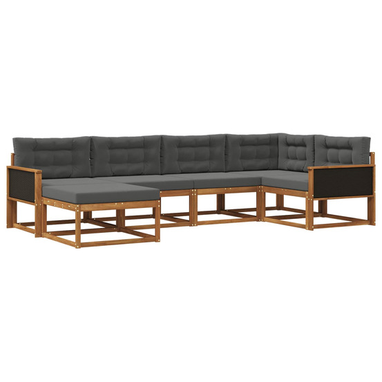 Ensemble de canapés d'extérieur 6 pcs naturel et anthracite