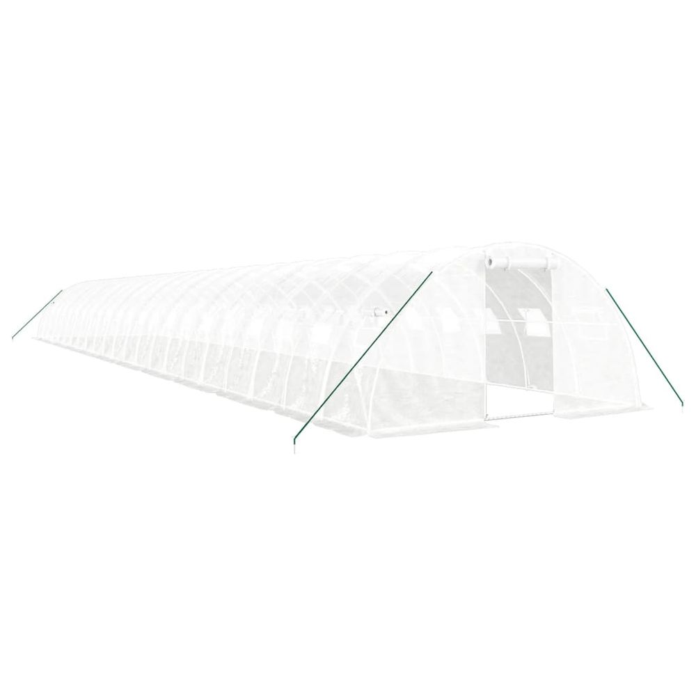Serre avec cadre en acier blanc 88 m² 22x4x2 m