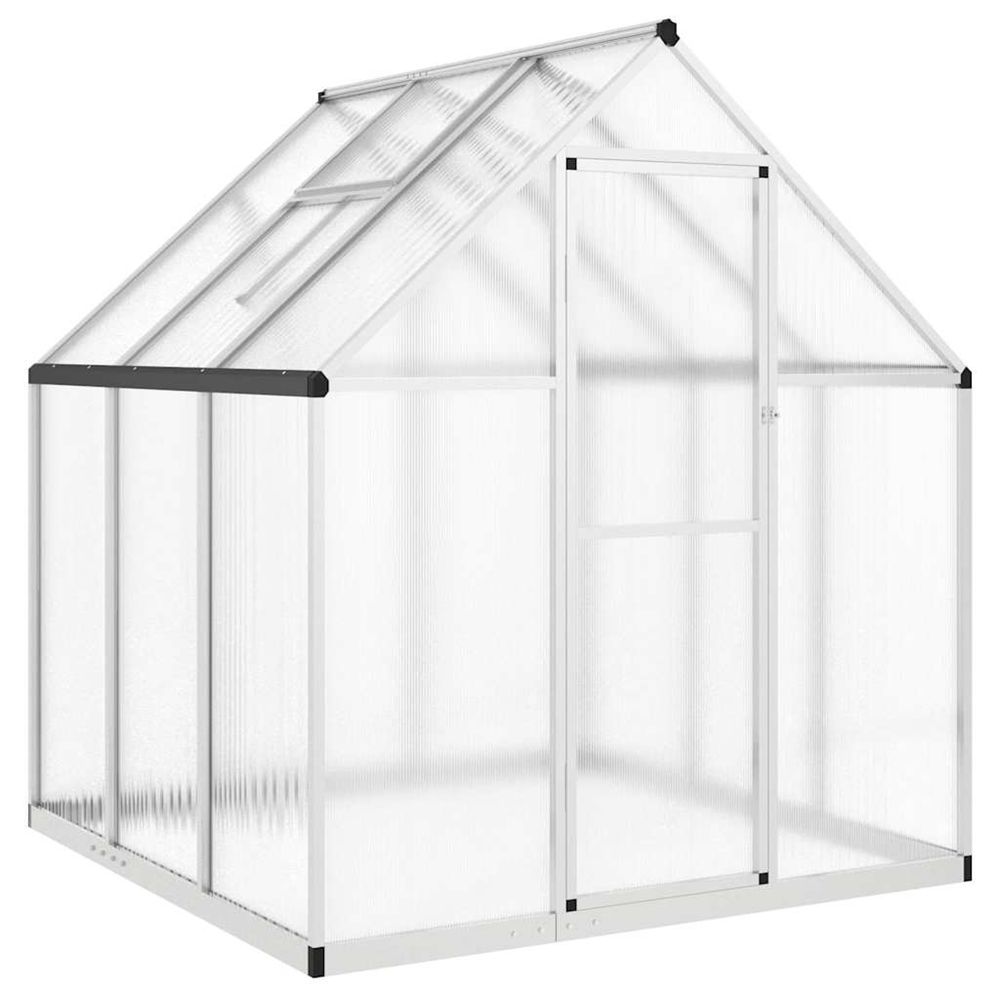 Serre avec cadre de base argent 169x169x195 cm aluminium