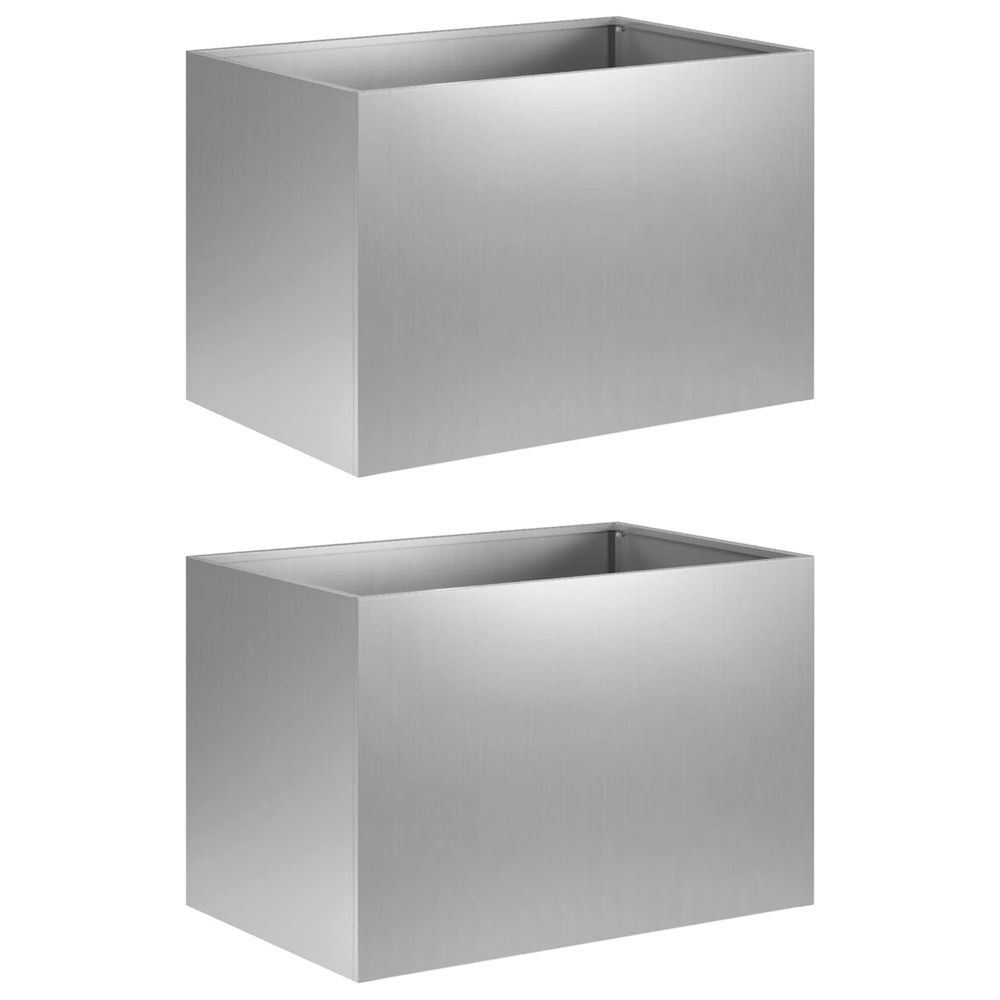 Cache-pot de jardin 2 pc argenté 50 x 40 x 40 cm