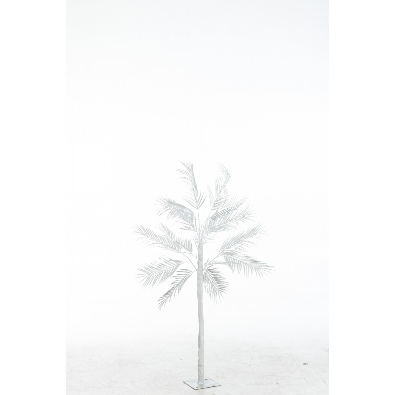 Arbre feuilles de palmier en métal argent 70x70x140 cm h140