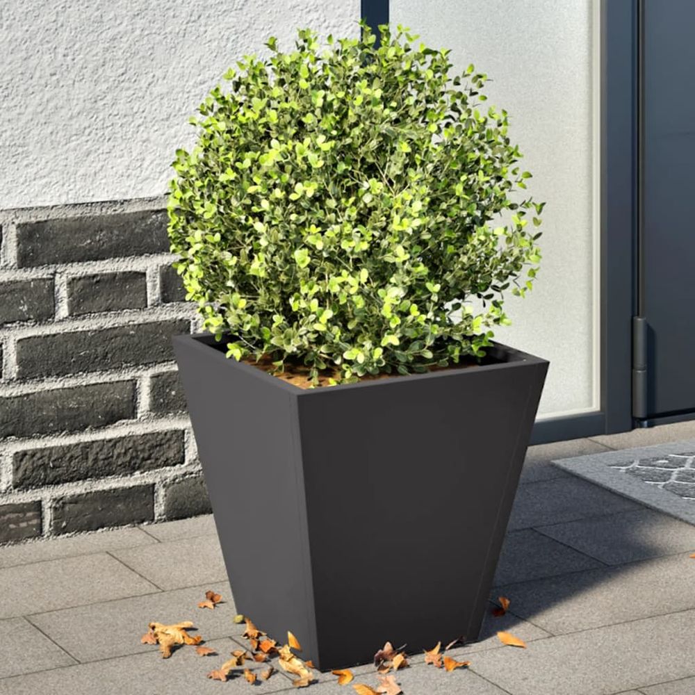 Lot de 2 jardinières carrées acier 30cm noir