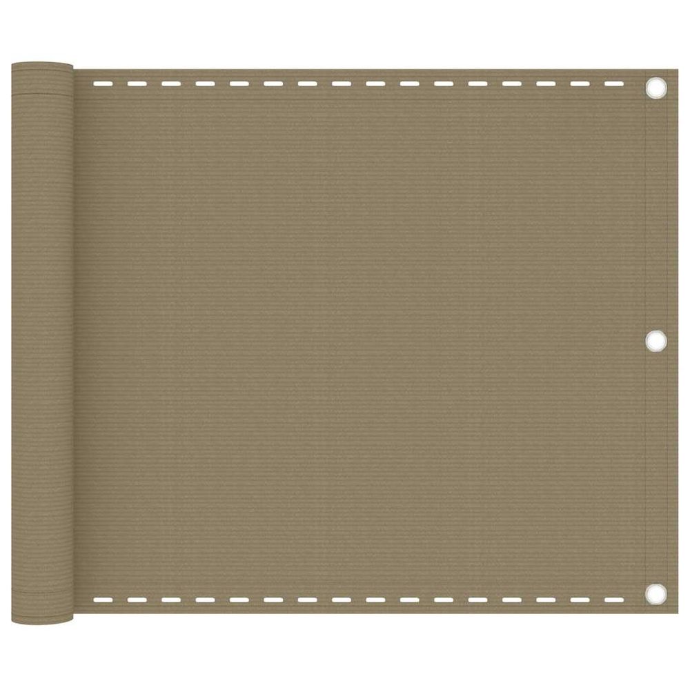 Écran de balcon taupe 75x500 cm pehd