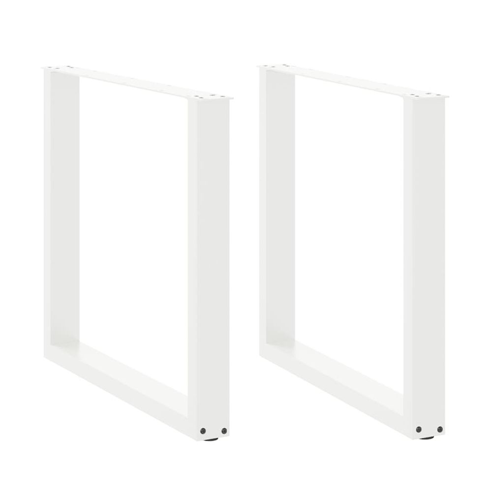 Pieds de table à manger en u 2 pièces blanc 90 x (72-73) cm acier