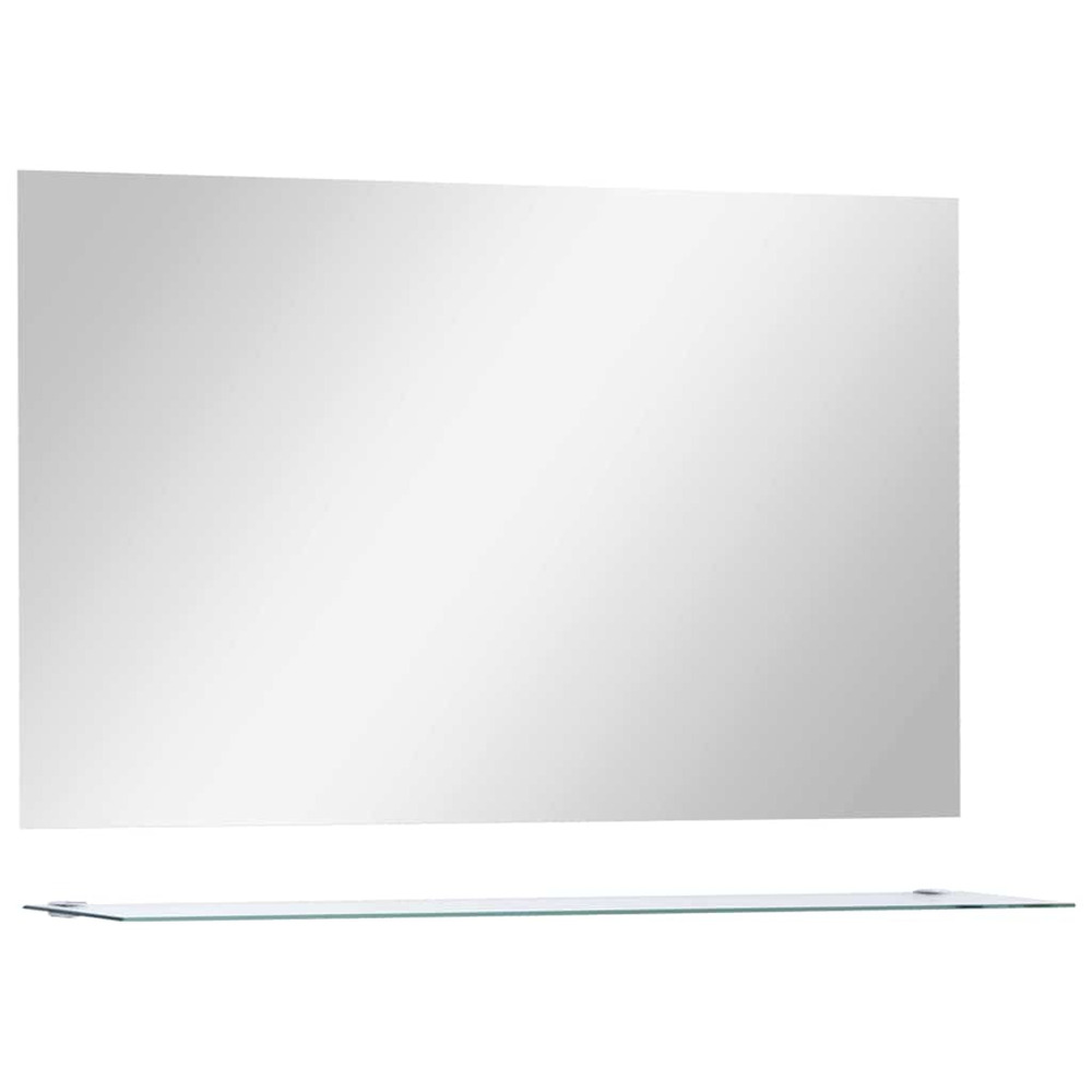 Miroir mural avec étagère 100x60 cm verre trempé
