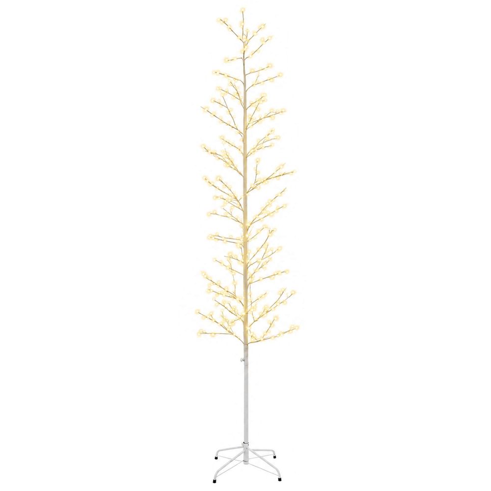 Petit sapin de noël bouleau blanc 47 x 240 cm acier 675 led