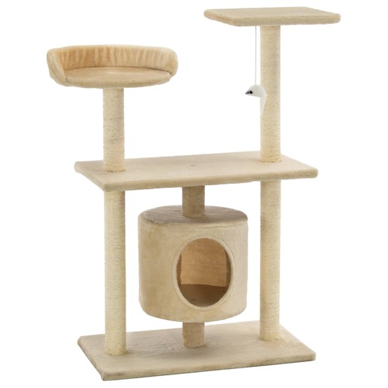 Arbre à chat avec griffoirs en sisal 95 cm beige