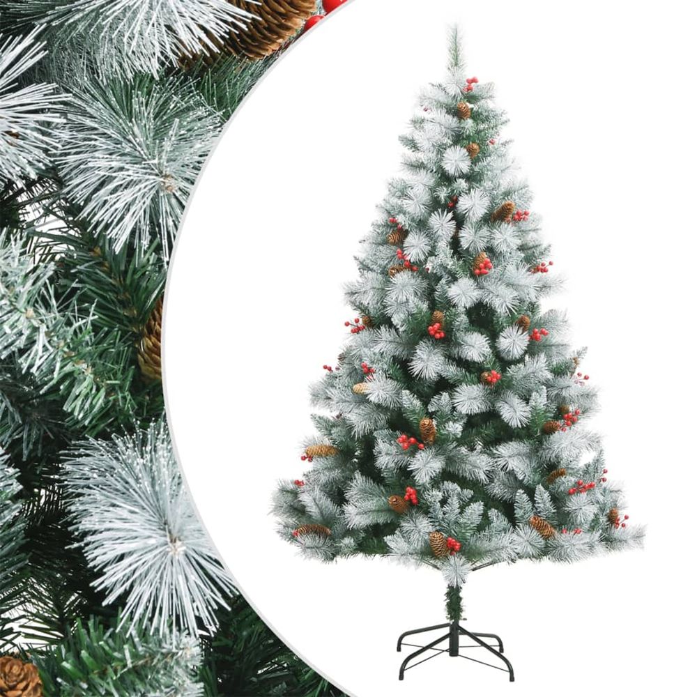 Sapin de noël artificiel avec pommes de pin et baies 240 cm
