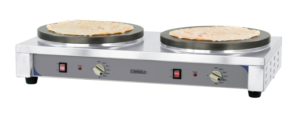 Crêpière professionnelle électrique double - diamètre 400 mm - casselin