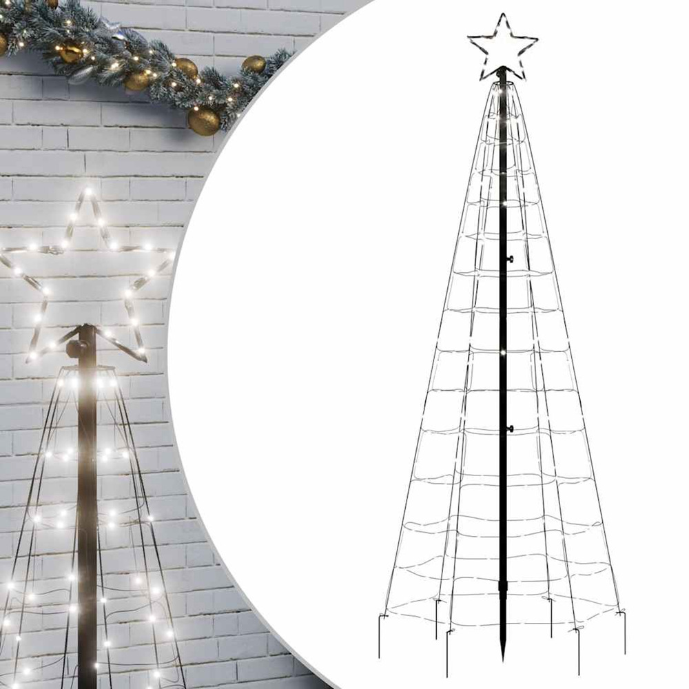Sapin de noël à led avec piquets 220 led blanc froid 180 cm