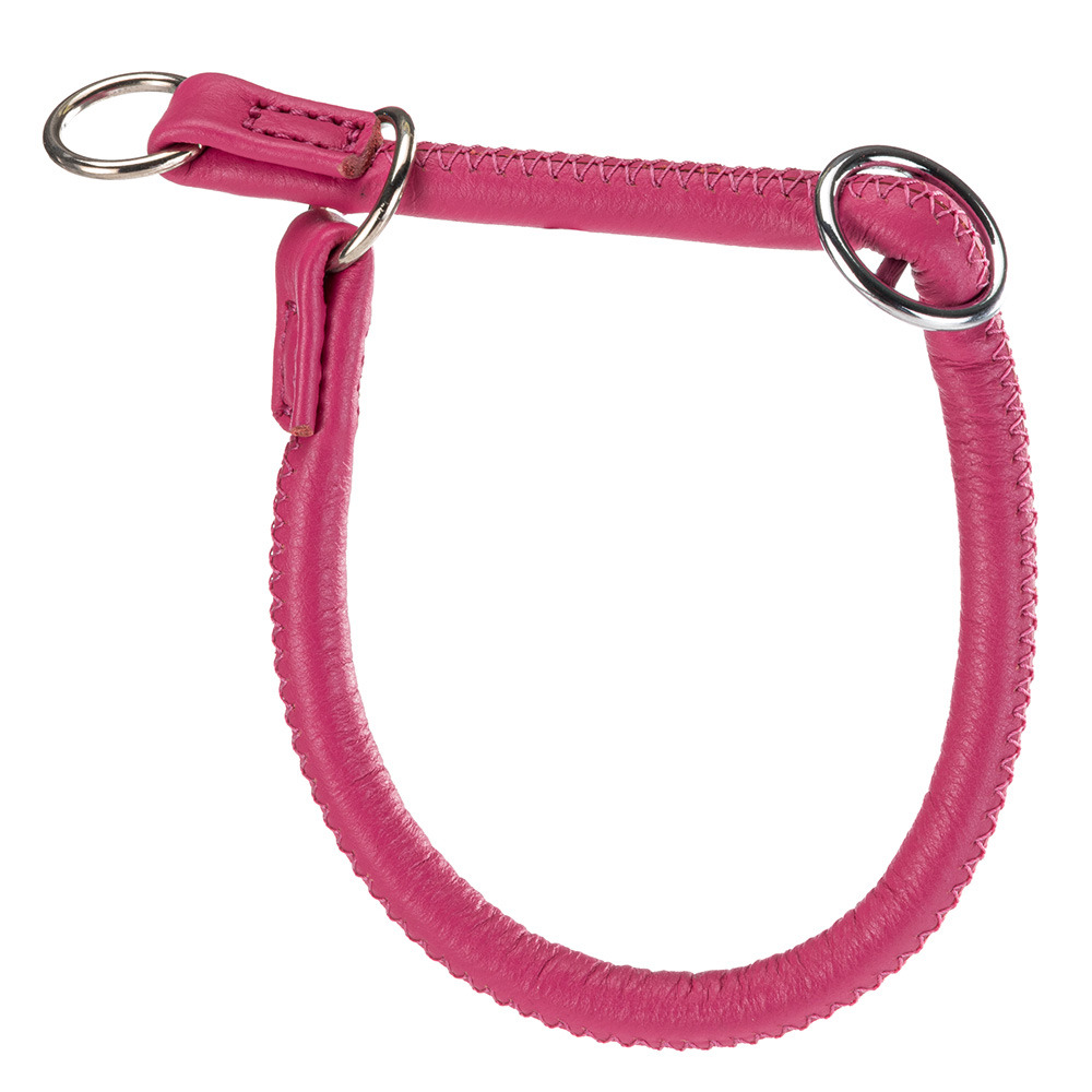 Collier semi-étranglé pour chiens vogue cs10/40, cuir véritable, ajustable, rose