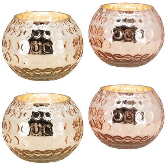 Photophore boule en verre antique lot de 4