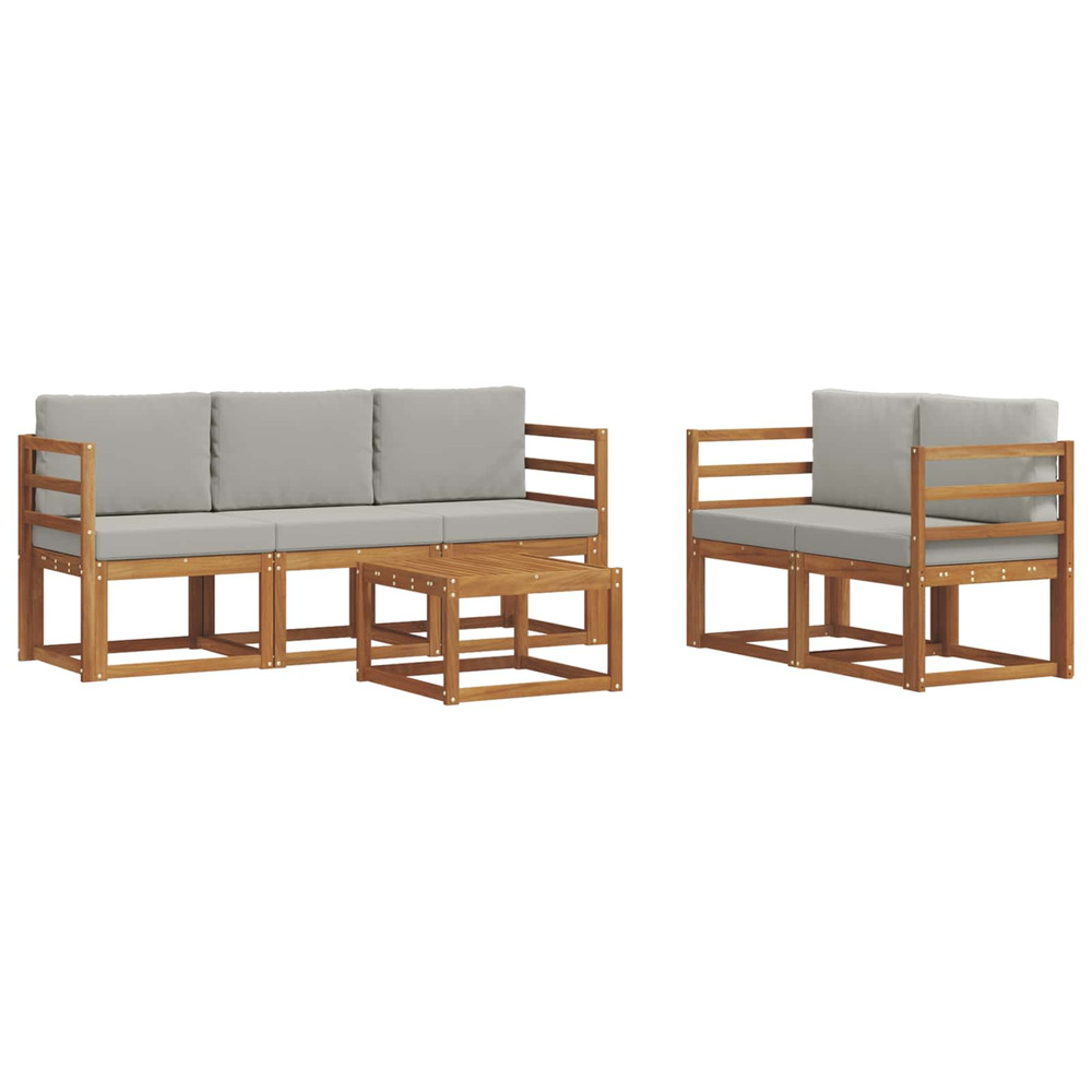 Ensemble de canapés d'extérieur 6 pcs gris naturel et clair