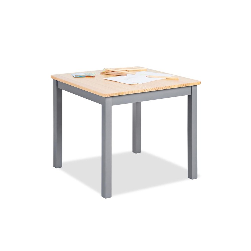 Table pour enfants fenna en bois naturel gris 57x57cm