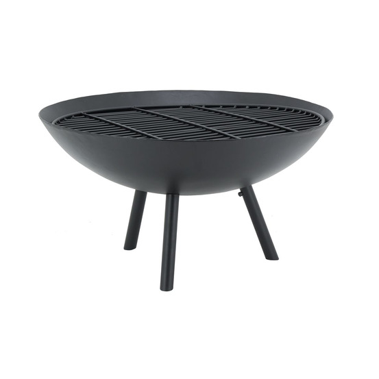 Brasero en métal laqué noir