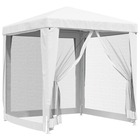 Tente de réception avec 4 parois latérales en maille 2x2m blanc