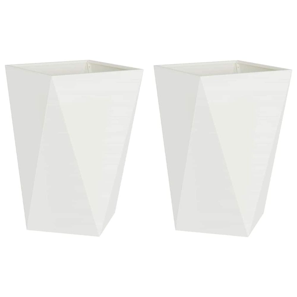 Jardinière d'extérieur 2 pc blanc 50 x 50 x 75 cm acier