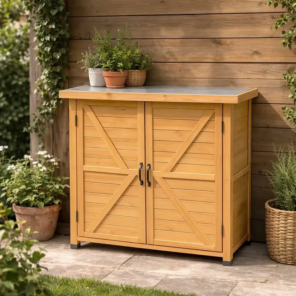 Abri de jardin sambre en bois hauteur 93 cm - 2 portes 0,36m²