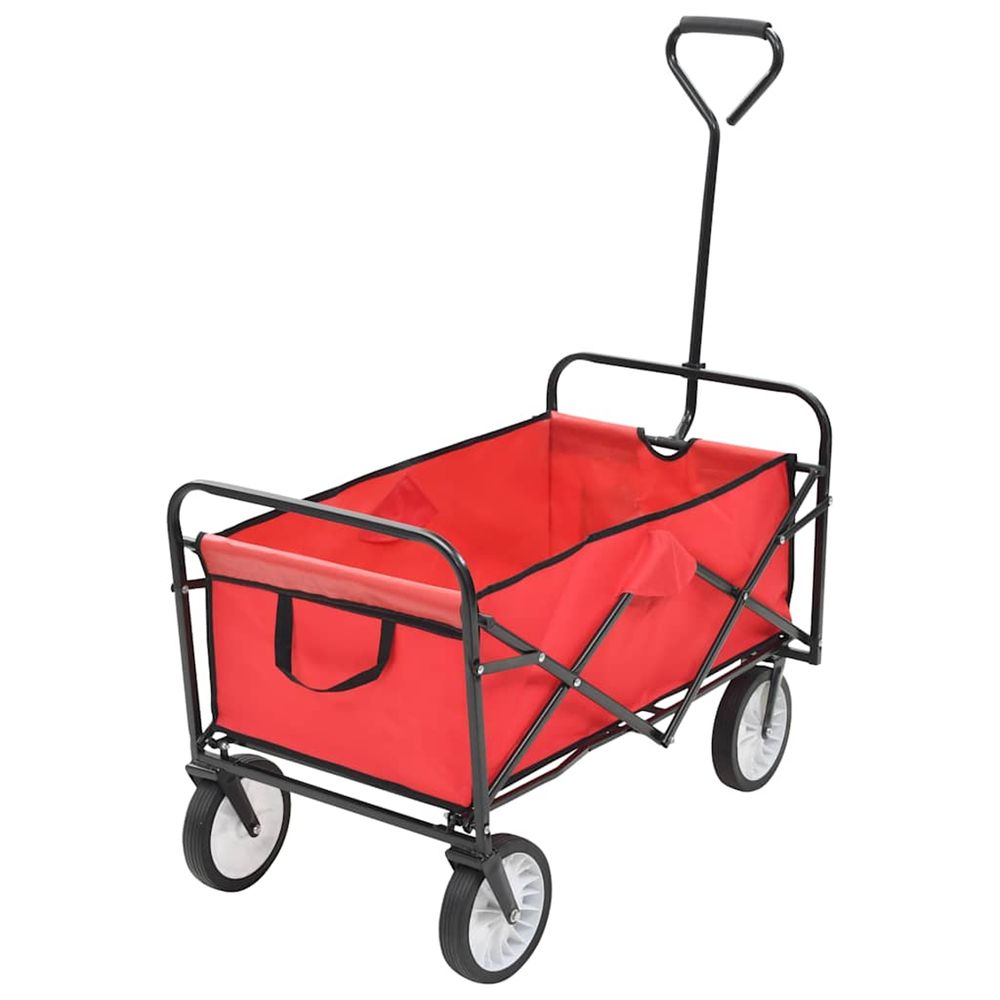 Chariot à main pliable acier rouge