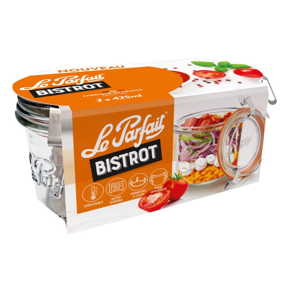 Lot de 2 bocaux bistrot 425 ml le parfait®