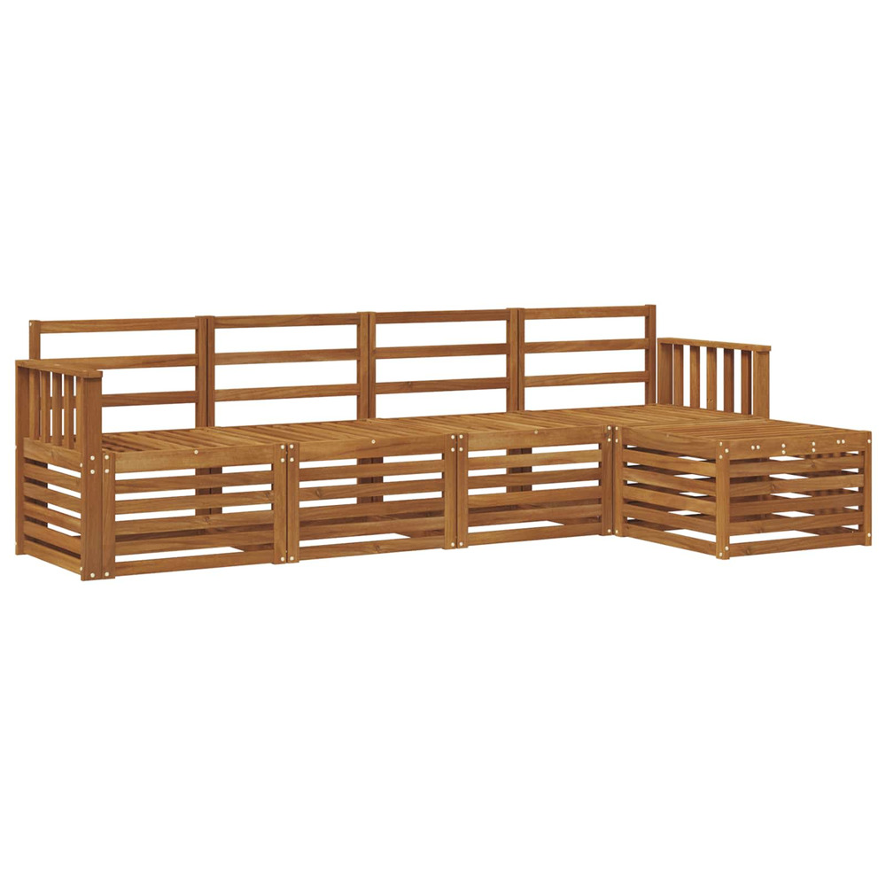 Ensembles de canapés 5 pcs naturel bois d'acacia massif