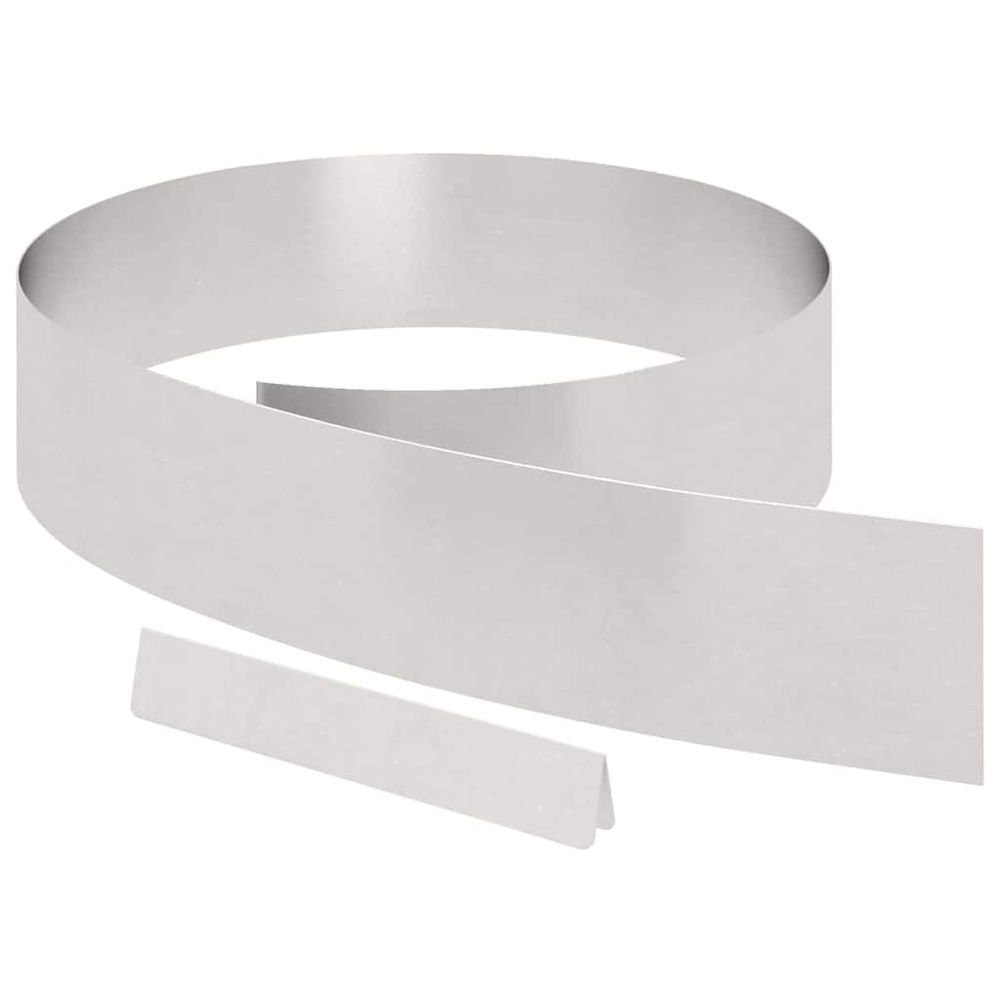 Bordure de pelouse 4 pc 450 x 15 cm acier inoxydable argent