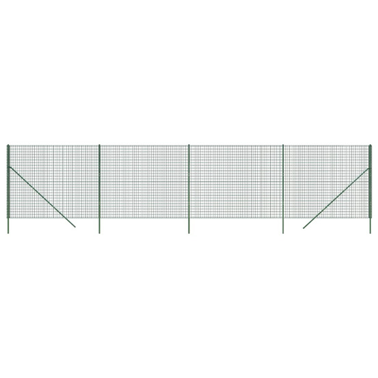 Clôture en treillis métallique vert 2x10 m acier galvanisé