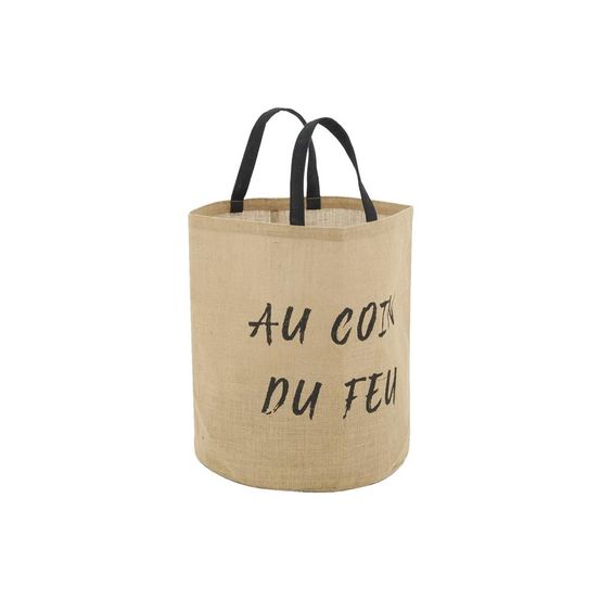 Sac rond en jute naturel plastifié au coin du feu