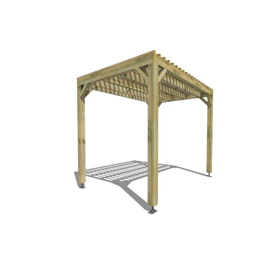 Pergola bois • 3m x 2m • indépendante • sens largeur • lattage bois • livraison comprise