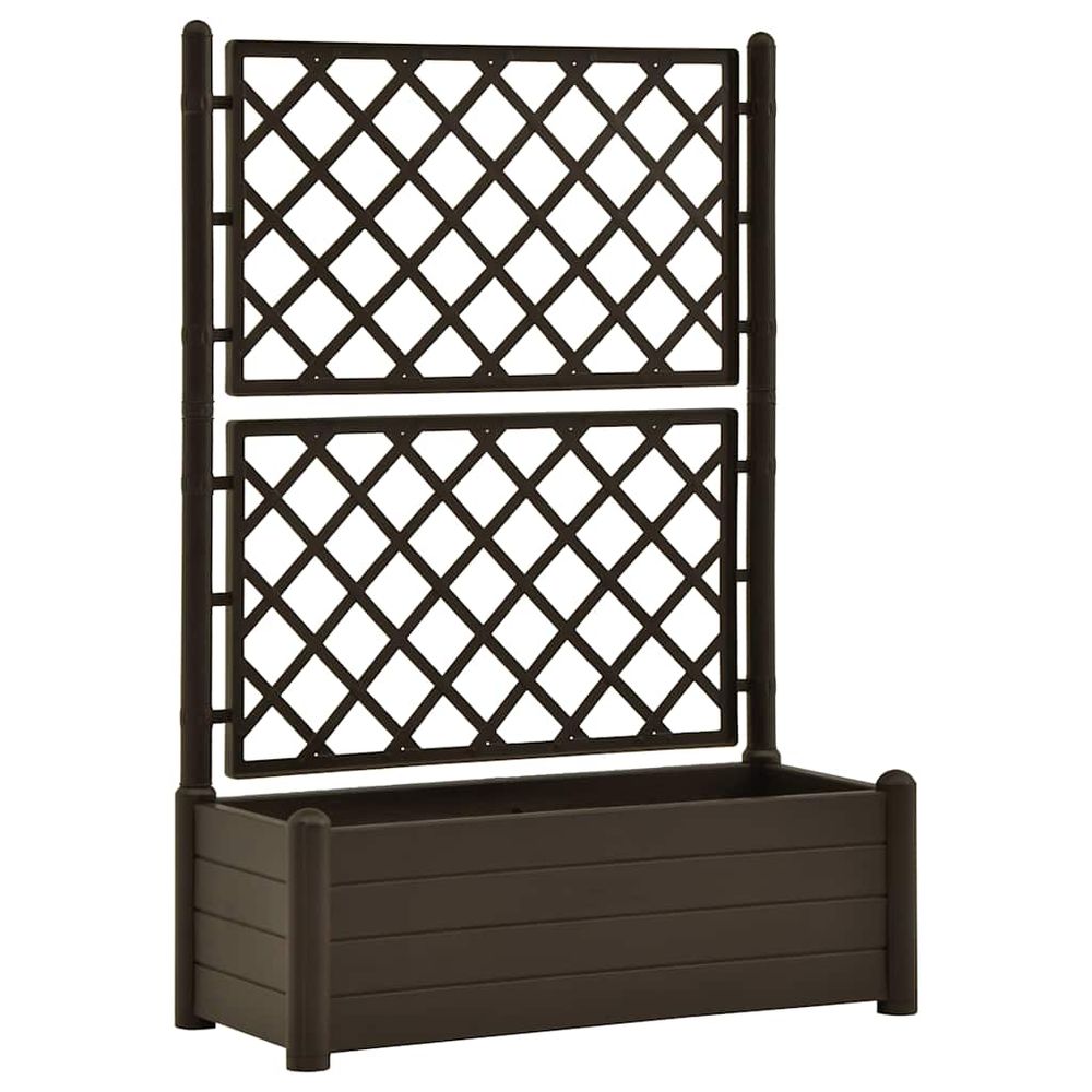 Jardinière avec treillis 100x43x142 cm pp moka