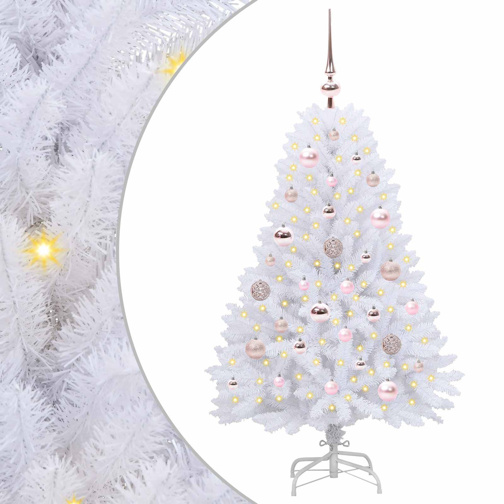 Sapin de noël artificiel à branches articulées blanc 120 cm