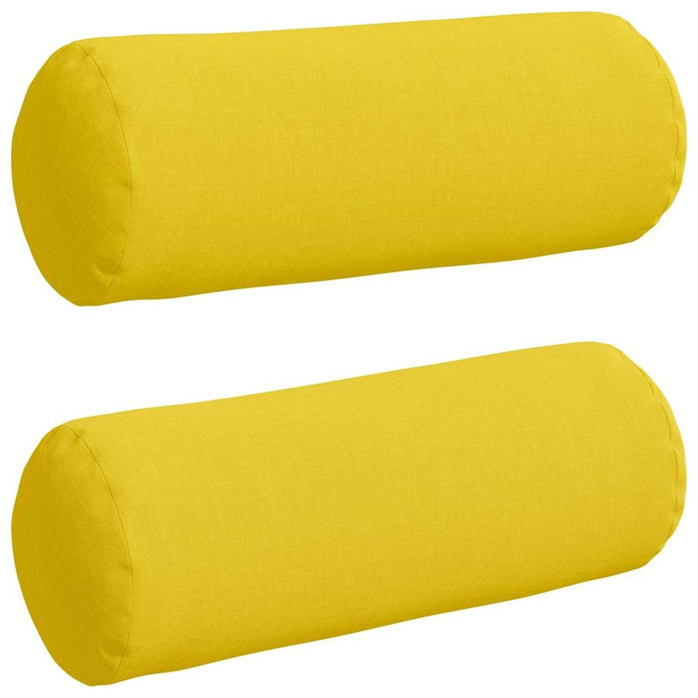 Coussins d'accent 2 pc tissu jaune clair ø 25 x 70 cm