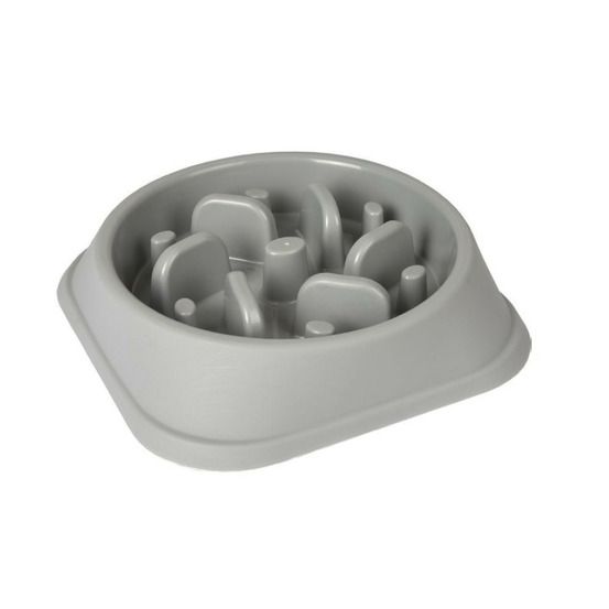 Gamelle bobo 1 anti glouton grise 500 ml ø 17 cm pour chien