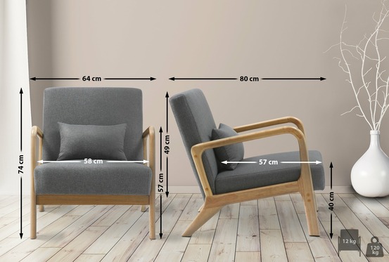 Fauteuil hibbing tissu