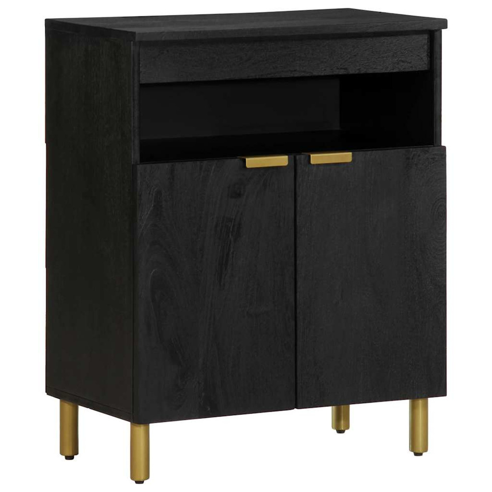Buffet noir 60x33x75 cm bois d'ingénierie