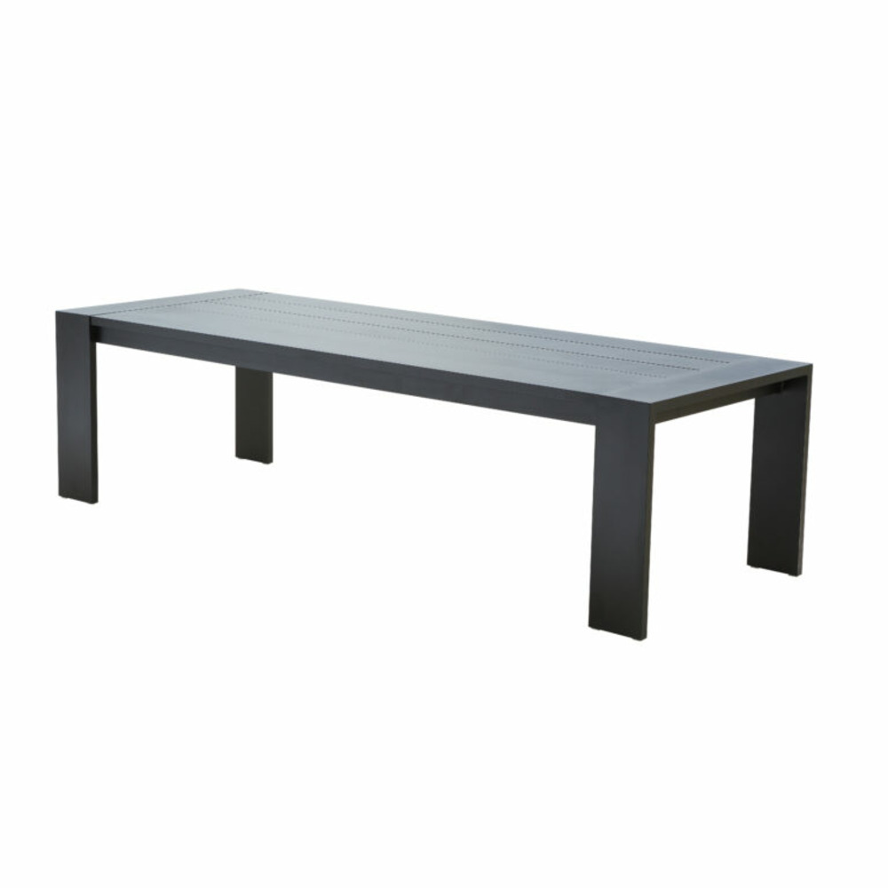 Table ibiza fixe 8/10 personnes structure aluminium noir, plateau en aluminium noir