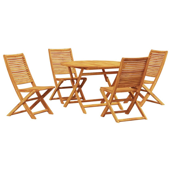 Ensemble de salle à manger pour jardin 5 pcs marron