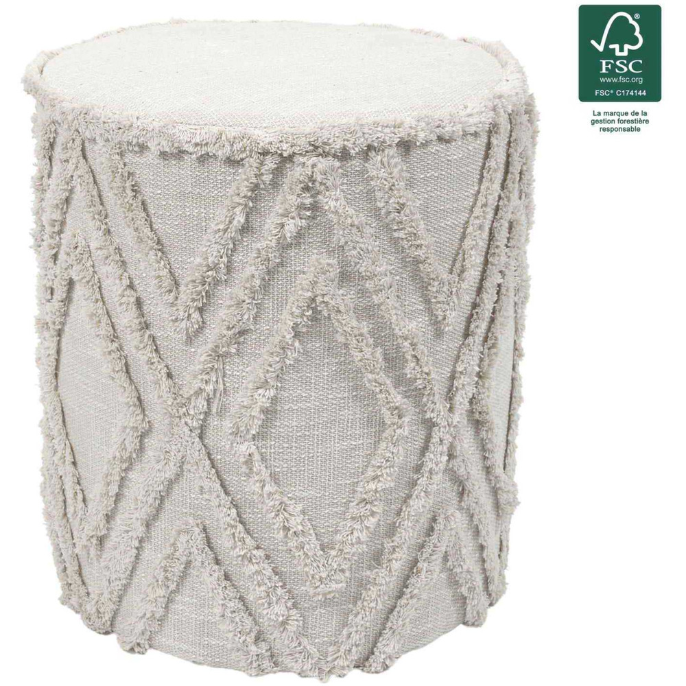 Pouf rond en tissu mirage