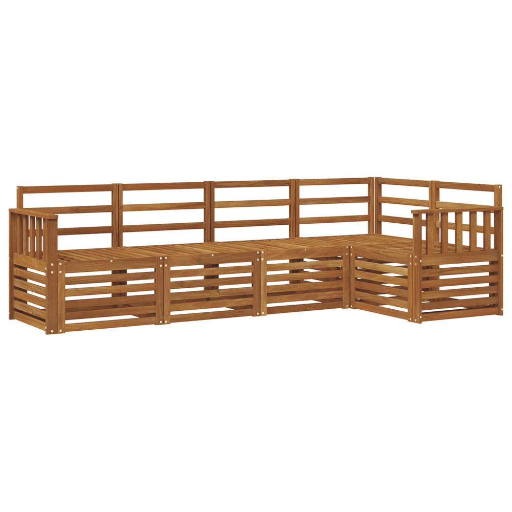 Ensembles de canapés 5 pcs naturel bois d'acacia massif