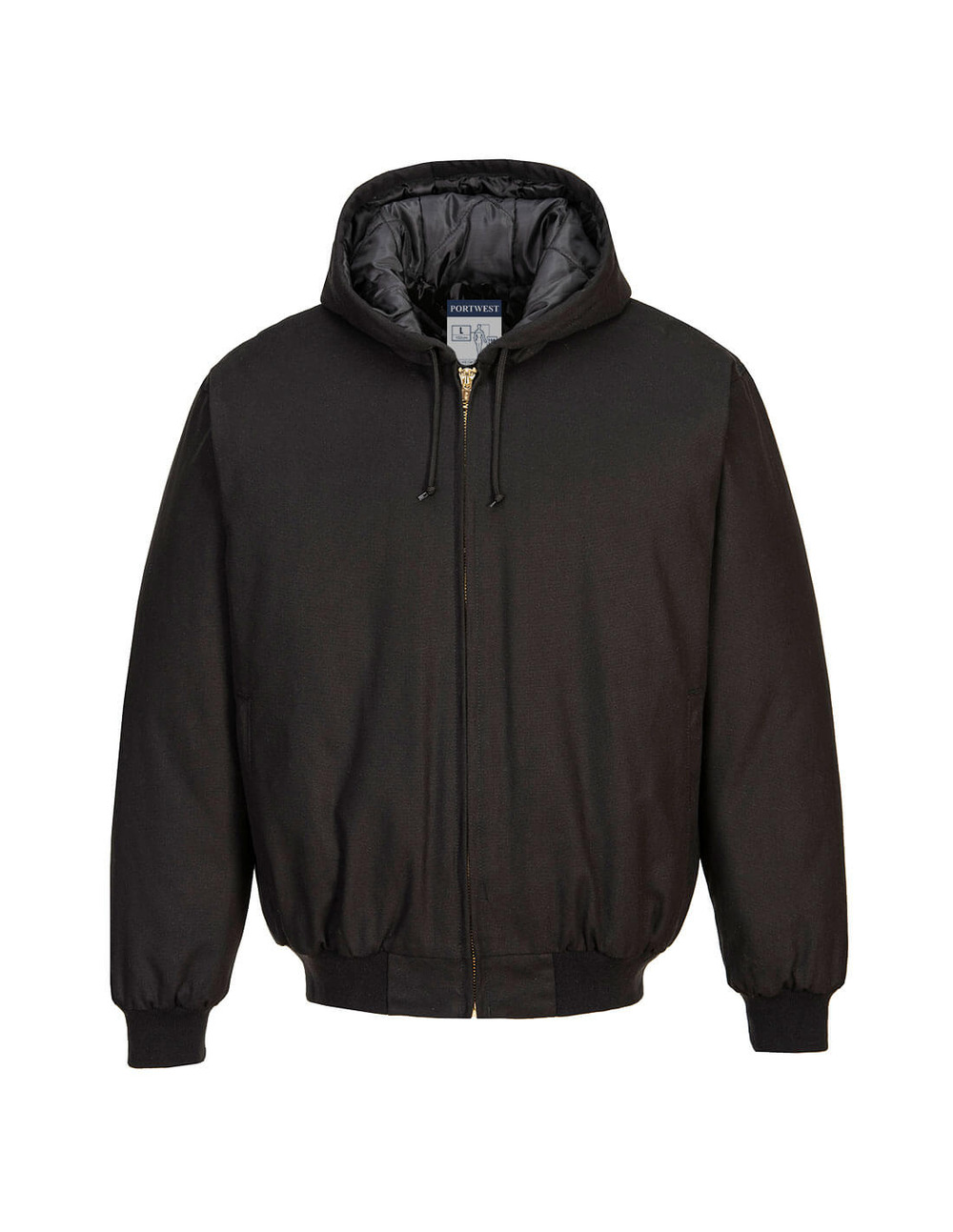 Veste à capuche avec doublure en duvet de canard - taille xl - noir - portwest