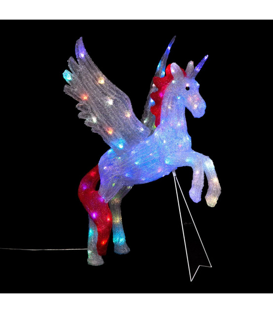 Déco lumineuse licorne 100 led à variation de couleurs h 75 cm