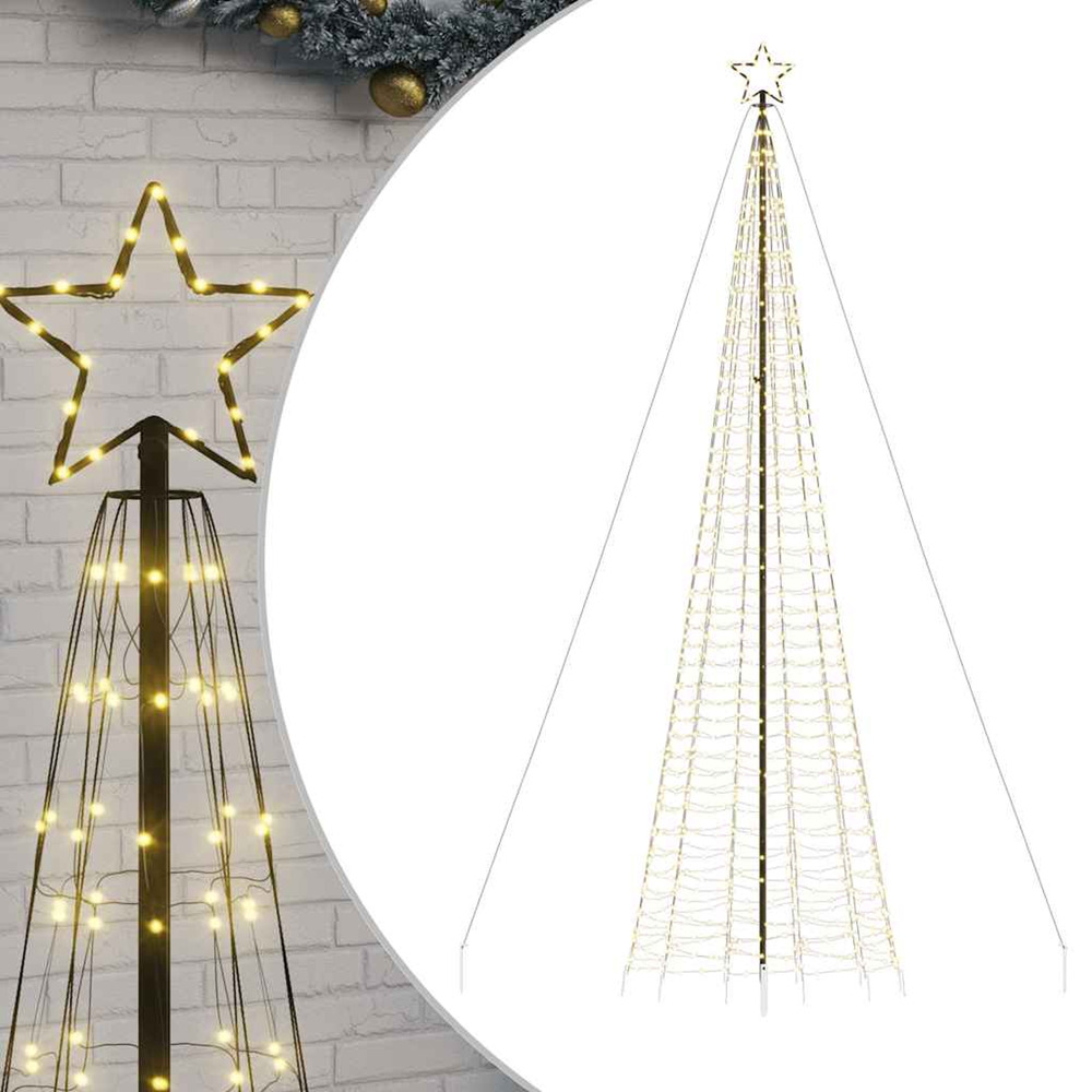 Sapin de noël à led avec piquets 1534 led blanc chaud 500 cm