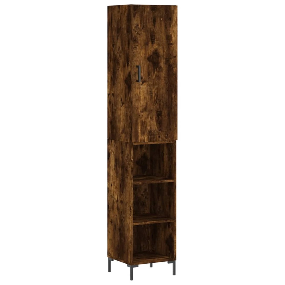 Buffet bahut commode armoire meuble de rangement organisateur cuisine salle de séjour salon haut 34,5 x 34 x 180 cm bois d'in