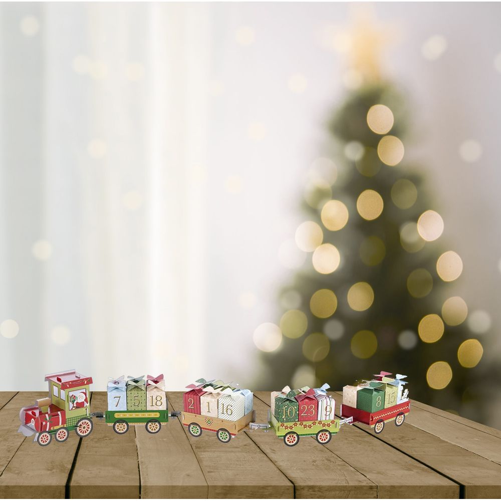 Kit pour faire son propre calendrier de l'avent train de noel