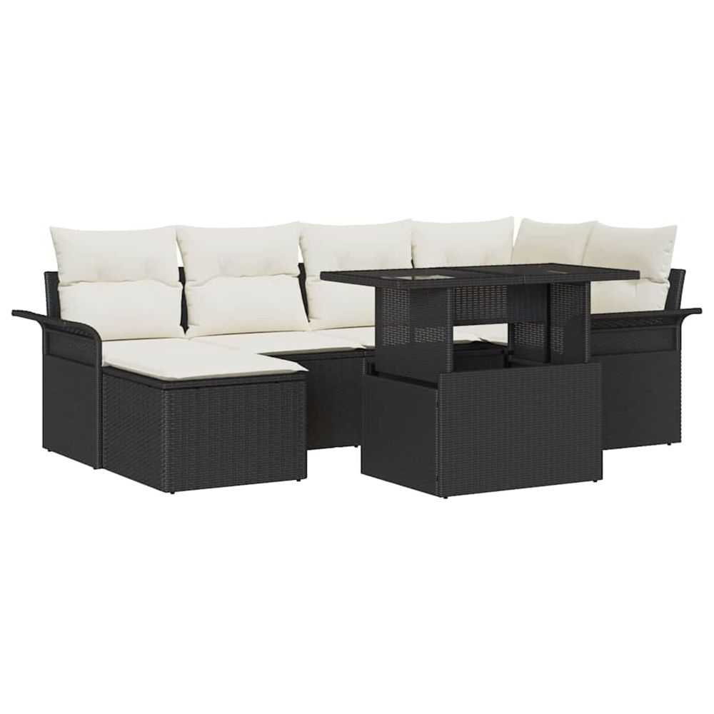 Ensemble de canapé de jardin 7 pc noir